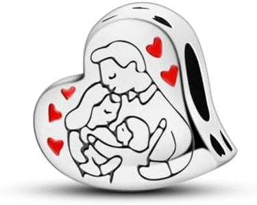 Hapour 925 Plata de Ley Encantos Mamá Dangle Charm for Charm Brazalete Corazón Amor Charm Abalorios Regalo para Mujeres Madre Abuela