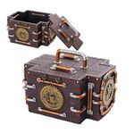 Steampunk Inspired Mechanical Gauge Box with Lid Statue Figurine