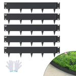 VEVOR Steel Landscape Edging, 5-Pack Steel Garden Edging Borders, 39" L x 3" H Strips, Hammer-in Edging Border, Bendable Metal Landscape Edging for Yard, Garden, Lawn, 3.15" Spike Height, Black