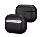 AirPods Pro Full Grain Leather Case, Lopie [Handmade Series] Cowhide AirPods Pro Cover Protective Skin, Portable Shockproof Shell Dust/Dirt Proof Case for Apple Air Pods 3 Gen - Black