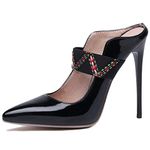 Onewus Sexy Women Heels with Open Back and High Stiletto Black