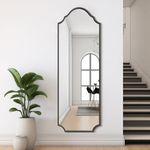 WallBeyond Arched Full Length Mirror Wall Mounted, Black Metal Frame Floor Length Mirror, 65"x22" Full Body Mirror for Bedroom, Living Room, Hanging or Leaning Against Wall Full Size Mirror