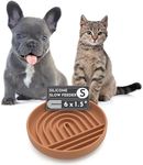 Should We Go? - The Slowdown Bowl - Silicone Slow Feeder, Slow Eating, Modern Lick Mat Design, Reduces Gulping, Dishwasher Fit, for All Cat & Dog Breeds, Mealtime Challenge, Small-Terracotta