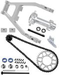 hopsupRC Steel Roller Chain&Rear Swing Arm&Rear Hub Chain Sprocket Gears&Front Sprocket&Chain Guard Protector&Rear Wheel Hub Hex Upgrades for LOSI 1/4 Promoto-MX Motorcycle RTR FXR,Silver