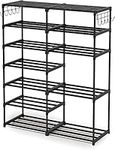 7 Tiers Shoe Rack Shoe Tower Shoe Shelf Shoe Storage Organizer Unit Entryway Durable Metal Shoe Rack Boots 24-30 Pairs Organizer Shelf Stackable Cabinet