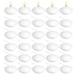 30 Pieces White Floating Candles, Unscented Tealights Candles Romantic Warm Centrepiece Decoration for White Wedding Valentine's Day Party Pool SPA Candlelight Dinner Use