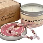 7oz Love Candle to Attract Love – Rose & Sage Scented, Love Attraction & Manifestation, Spiritual Meditation Candle with Bonus Manifestation Love Crystals Bracelet, Romantic Candle, Love Spell Candle