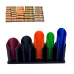 5-in-1 Color Coded Coin Sorter Tube Set – 3D Printed Canadian Coin Counting Tubes with Holder & 36 Assorted Preformed Coin Roll Wrappers | Ensemble de Tubes Trieurs de Monnaie 5 en 1