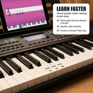 RockJam 61-Key Keyboard Piano – Portable Electronic Music Keyboard
