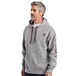 ARIAT Men's Hooded Sweathshirt, Logo - Heather Grey, X-Large