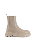 LULAMAX Whitney Chelsea Boot - Women's Fashion Style Pull on Ankle Booties - Beige Ankle Boots Platform Extra Comfort Chunky Heel with Lug Sole Round Toe 10 / Light Taupe