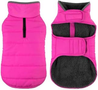 Petglad Dog Winter Coat, Waterproof Dog Jacket with Leash Hole, Reflective Adjustable Pet Snow Vest, Warm Fleece Sweater for Small Medium Large Dogs - Pink, 3XL