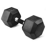 Yes4All Dumbbell Rubber Grip - Premium heavy weight Dumbbell for Multifunctional Full Body Workout and Strength Training - 50lbs