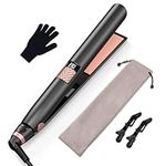 Hair Straighteners，Tourmaline Ceramic Flat Iron Hair Straightener LCD Dispaly Adjustable Temperature 80°C-230°C for Long or Short Hair