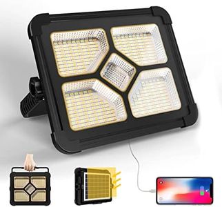 200W Faro LED Portatile, 20600mAh Solare Luce Ricaricabile da Lavoro, 20000 Lumen lampada da Campeggio, Proiettore Ricaricabile per Cantiere, Garage, Emergenza