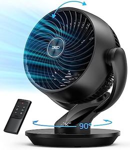 Dreo Fan for Bedroom, 13" Height Quiet Oscillating Table Fans with Remote, 70ft Powerful Airflow, Air Circulator for Room, 120° Vertical Manual + 90° Oscillation, 4 Speeds, 8H Timer, Dorm, Home