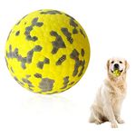 Qpets® 3 inch Durable Bouncy Ball for Small Medium Big Dogs, High Elasticity TPU Dog Ball Toy, Lightweight+ High Bounce Interactive Dog Toys, Molar Chew Ball for Power Chewer