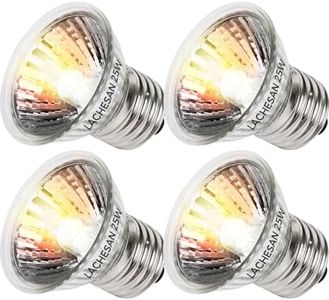 Lachesan 4-Pack 25W UVA Bulbs, Fit E26 Heat Reptile Lamp, Light Turtle Heat Lamp for Reptiles and Amphibian Tanks, Terrariums and Cages, Works with Various Lamp Fixtures