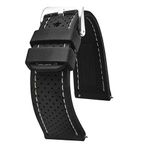 STUNNING SELECTION ALPINE Premium Quality Sporty Silicone Waterproof Watch Band with quick release - Soft Rubber Watch Strap - Assroted Colors - 20 mm, 22 mm and 24 mm (20MM, BLACK-GREY)