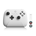 8Bitdo Ultimate Bluetooth & 2.4g Controller with Charging Dock 22 Play Hours, Wireless Switch Controller Gaming Controller USB Cable Gamepad for Switch and Windows (White)