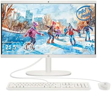 HP 22" All-in-One Desktop Computer, 8GB DDR5 RAM, 128GB UFS Storage,13th Gen Intel Quad-Core CPU, FHD VA Display, WiFi 6, Bluetooth 5.3, RJ45, USB-C (10Gbps), UHD Graphics, 720p Cam, Cashmere White