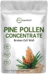 USDA Organic Pure Pine Pollen Powder, 6 Ounce, Supports Immune System Health, Boosts Energy, Antioxidant and Androgenic, No GMOs and Vegan Friendly