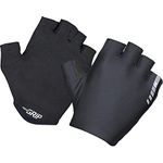 GripGrab Aerolite Insidegrip Professional Summer Cycling Gloves Unpadded Short Finger Anti-Slip Road-Bike TT Track, Black