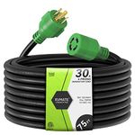 RVMATE 30 Amp Generator Cord 4 Prong 75 Feet, NEMA L14-30P/L14-30R, 125/250V Up to 7500W 10 Gauge SJTW Generator Extension Cord, ETL Listed