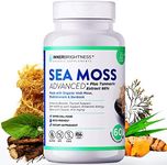 Inner Brightness Sea Moss Capsules, Organic Irish Sea Moss Max Absorption (1500mg), Bladderwrack with Burdock Root + 95% Turmeric Curcumin, Vegan Non-GMO, Cell Food for Immune and Thyroid Support