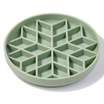 OHMO-Slow Feeder Dog Bowl(Large Diamond, Sage Green) for Small to Medium Breed, Cat Slow Feeder with Non Slip Suction Cup, Silicone Pet Feeding Dishes, Stop Gulping and Prevent Choking