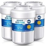 GOLDEN ICEPURE MWF Refrigerator Water Filter, Replacement For GE Smart Water MWF, MWFP, GWF, GWFA, HWF, HWFA, HDX FMG-1,WFC1201, GSE25GSHECSS, PC75009,197D6321P006, Kenmore 9991, PC83879, GSL25JFTABS (3PACK)