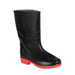 Unistar Men's Lightweight Gum Boots | 13 inch Black & Red Anti-Static, Anti Slip, Water-resistant shoes for Labour/Worker Purposes | Safety Boots| Size - 7
