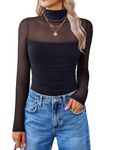 Avidlove Long Sleeve Bodysuit for Women Turtle Neck Shapewear Body Suit Mesh One Piece Leotard Shirt Going Out Tops Fall Outfits