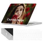 Se7enline Custom Personalized Photo & Name Case Compatible with MacBook 14 inch Case for A2918 A2992 A2779 A2442 (M3 M2 M1 Pro/Max) &TPU Keyboard Skin(EU Layout) &Trackpad Cover,DIY Design