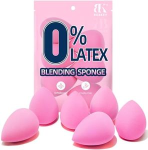 BEAKEY Super Soft Makeup Sponge Set of 6, Makeup Sponges for Foundation, Liquid, Cream and Powder, Pink Beauty Sponge for Blending, 0 Latex Blender