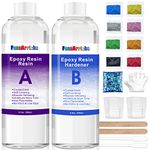 Epoxy Resin kit- 500ml /18.5oz Crystal Clear Epoxy Resin for Casting and Coating, Table Tops, Jewelry Making and Craft Decoration