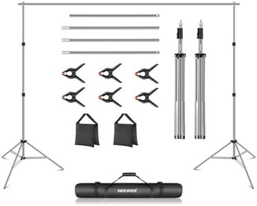 Neewer Backdrop Stand 10ft x 7ft, Adjustable Photo Studio Backdrop Support System for Wedding Parties Background Portrait Photography with 4 Crossbars, 8 Clamps, 2 Black Sandbags and Carrying Bag-GRAY