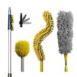 DocaPole 20 Foot Reach Dusting Kit with 5-12 Ft Extension Pole: Includes 3 Duster Attachments for Cobwebs, Ceiling Fans, and Other High-Reach Items