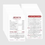 Gospel Tracts Mini Card Jesus Paid It All - 200 Pcs Bible Verses Bookmark Prayer Postcards for Christian Gifts