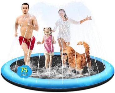 CACSPS 75" Non-Slip Splash Pad for Kids and Dog, Thicken Sprinkler Pool Summer Outdoor Water Toys, Extra Large Backyard Wading Pool for Children Boys & Girls or Pet Dog (Blue)