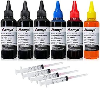 Aomya Universal Dye Ink Refill Kit for HP Canon EPN Brother Lexmark Refill kit Compatible Cartridges Refillable Cartridge CISS CIS System 4 Color Set (3BK, C, M, Y)