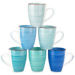 vancasso Bonita Large Mugs Set of 6, 500ml Stoneware Coffee Cup and Mug, Microwave & Dishwasher Safe Tea Cups, Mugs for Hot Drinks, Cool Color