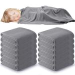 Newwiee 12 Pcs Nap Blanket for Kids Fleece Daycare Cot Blankets Bulk 39 x 59 Inch Lightweight Soft Fleece Rest Blanket for Kids Toddler Baby Preschool Kindergarten Daycare Nursery (Gray)