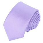 Beaface Ties for Men 2" Ties Mens Ties Solid Color Wedding Business Neckties 5cm (Light Purple)