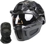 TRCTIC Airsoft FAST Tactical Helmet with Multicam Helmet Cover Full Face Paintball Mask and Goggles Set for Outdoor Hunting CS Military CBQ Game