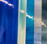 5 Sheets - COE 96 Blue Fusible Glass Pack by Binari Glass Studio
