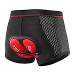 Men's Cycling Underwear Soft Mesh Gel Padded Cycling Underwear Undershorts (Red, XL)