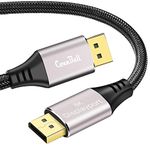 ConnBull 8K DisplayPort 1.4 Cable 15ft, Ultra HD DisplayPort Monitor Video Cable 5m Support HBR3(7680x4320 Resolution), 8K@60Hz, 4K@144Hz, 32.4Gbps, MST, HDR10, eARC for PC Graphics Card etc (Black)