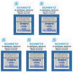 50 Schmetz Universal Sewing Machine Needles - Assorted sizes - Box of 5 cards