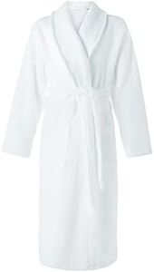 VINN DUNN SUPERSOFT Unisex Velour Egyptian Cotton Dressing Gown Hotel Spa Bathrobe Highly Absorbent Women Man Velor Cosy Bath Wrap 400GSM White